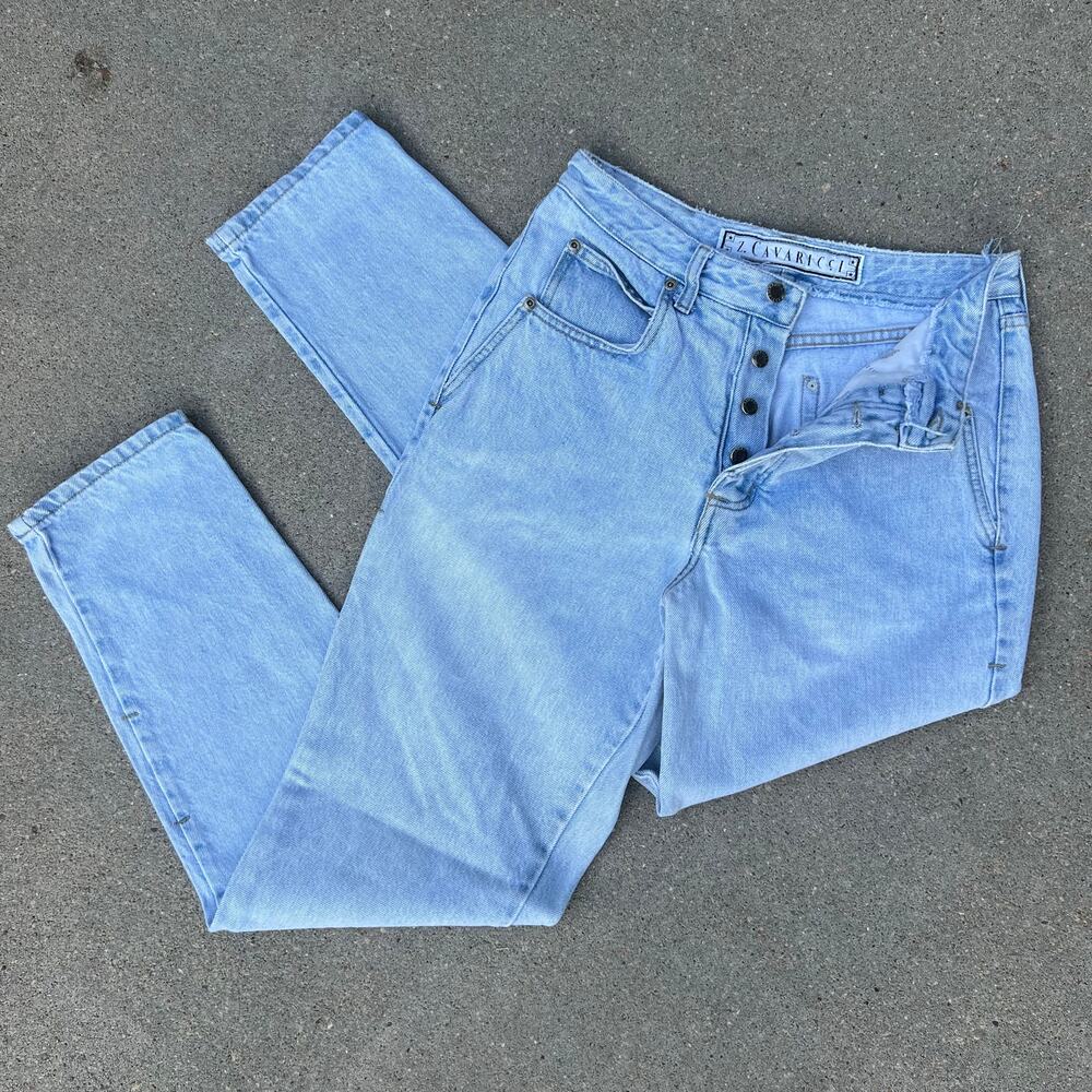 Vintage 90s Z Cavarici high rise light wash button fly mom jeans